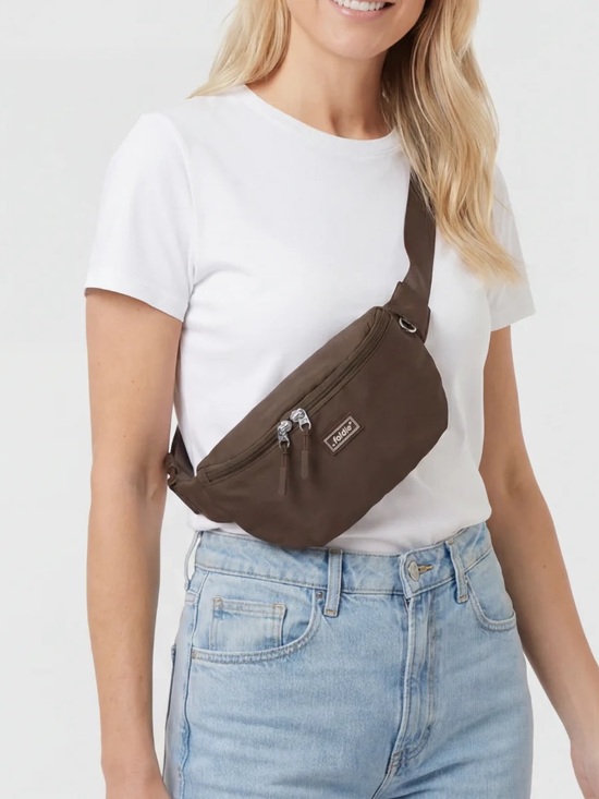 The Foldie Handbags - The Foldie Crossbody Bag NWT Travel Purse Nylon Brown
